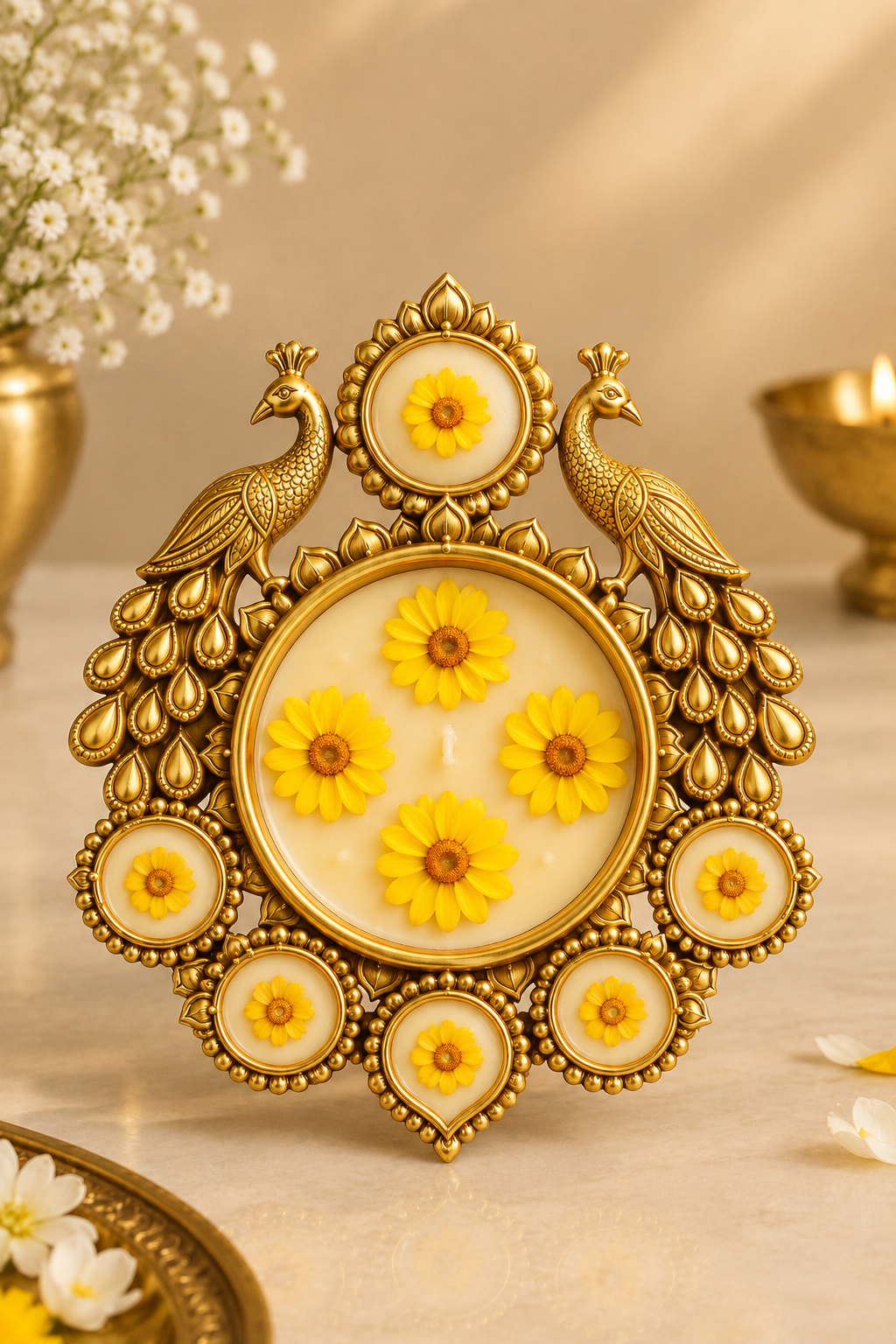MAYUR - Peacock Urli Candle